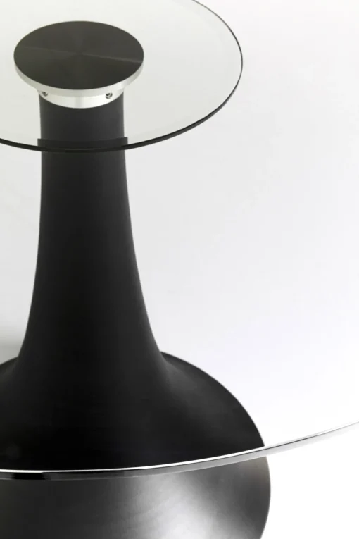 KARE Design Tavolo rotondo "Grande Possibilita" con piano in vetro scuro Ø110cm - KARE> Tavoli