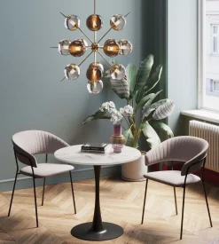 KARE Design Tavolo Schickeria marmo bianco nero Ø80cm - KARE> Tavoli