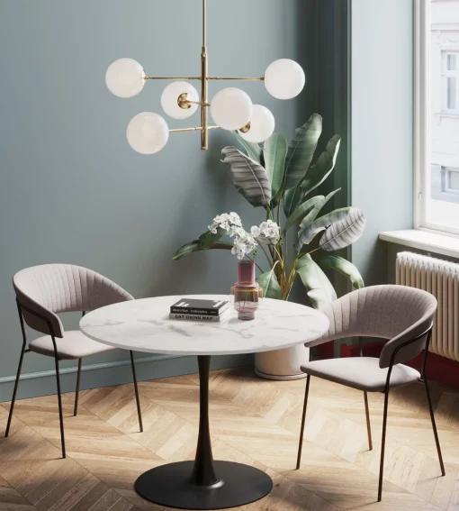 KARE Design Tavolo Schickeria marmo bianco nero Ø110cm - KARE> Tavoli